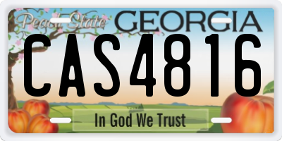 GA license plate CAS4816
