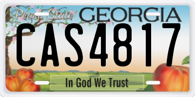 GA license plate CAS4817