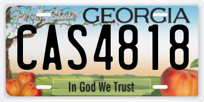 GA license plate CAS4818