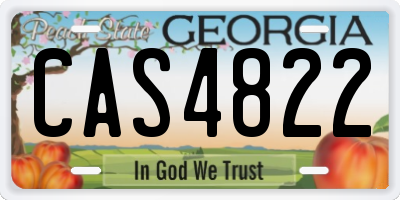 GA license plate CAS4822