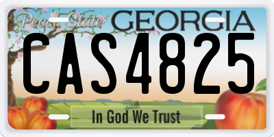 GA license plate CAS4825