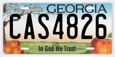 GA license plate CAS4826