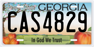GA license plate CAS4829