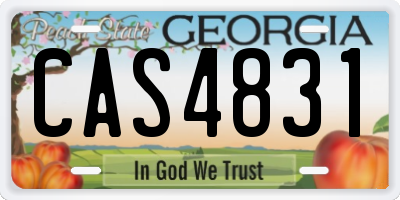 GA license plate CAS4831