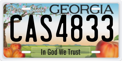 GA license plate CAS4833