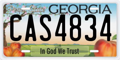 GA license plate CAS4834