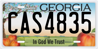 GA license plate CAS4835