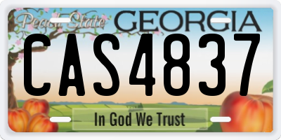 GA license plate CAS4837