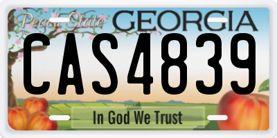 GA license plate CAS4839