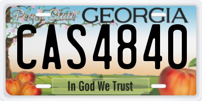 GA license plate CAS4840