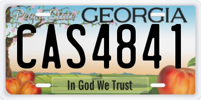 GA license plate CAS4841