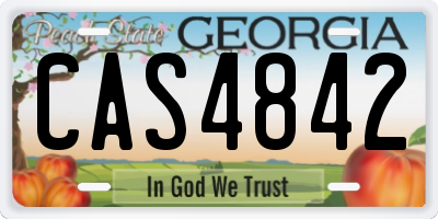 GA license plate CAS4842