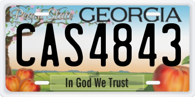 GA license plate CAS4843