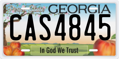 GA license plate CAS4845