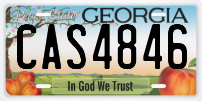 GA license plate CAS4846