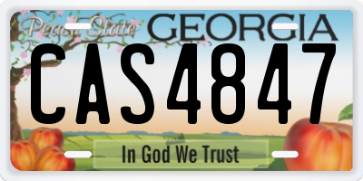 GA license plate CAS4847