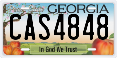 GA license plate CAS4848
