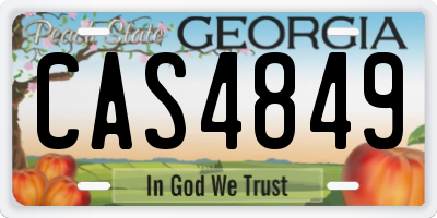 GA license plate CAS4849