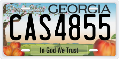GA license plate CAS4855