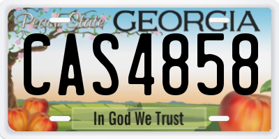 GA license plate CAS4858