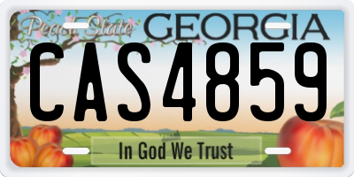 GA license plate CAS4859