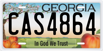 GA license plate CAS4864