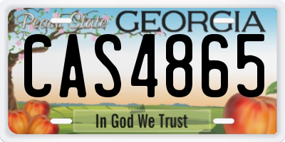 GA license plate CAS4865