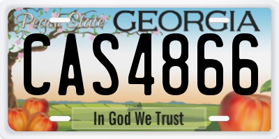 GA license plate CAS4866