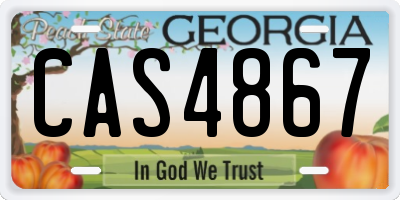 GA license plate CAS4867