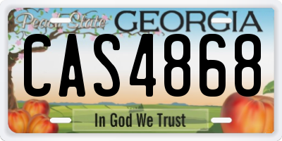 GA license plate CAS4868