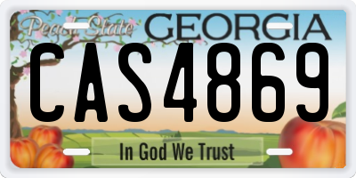 GA license plate CAS4869