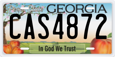 GA license plate CAS4872