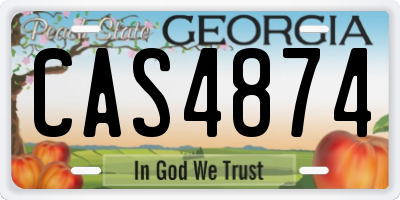 GA license plate CAS4874