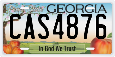 GA license plate CAS4876