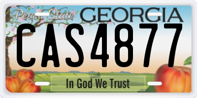 GA license plate CAS4877