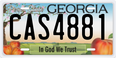 GA license plate CAS4881