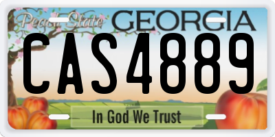 GA license plate CAS4889