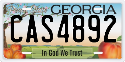 GA license plate CAS4892