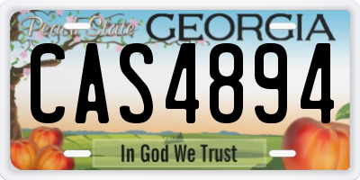 GA license plate CAS4894