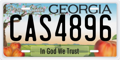 GA license plate CAS4896