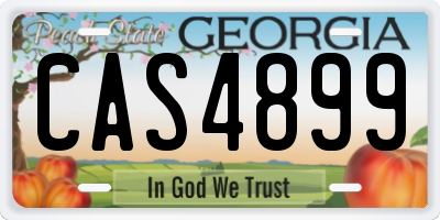 GA license plate CAS4899