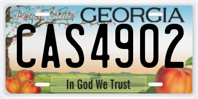GA license plate CAS4902