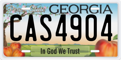 GA license plate CAS4904