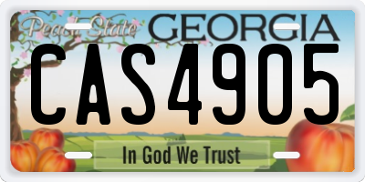 GA license plate CAS4905