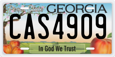 GA license plate CAS4909