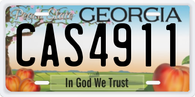 GA license plate CAS4911