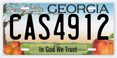 GA license plate CAS4912