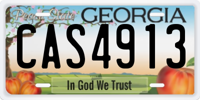 GA license plate CAS4913