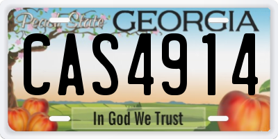 GA license plate CAS4914
