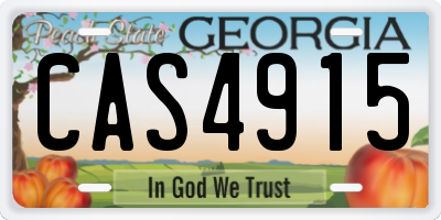 GA license plate CAS4915